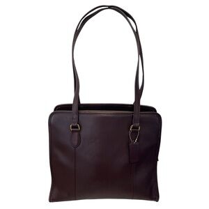 COACH Rare Vintage Mahogany Brown Double Strap Satchel Shoulder Bag #J8C-9872